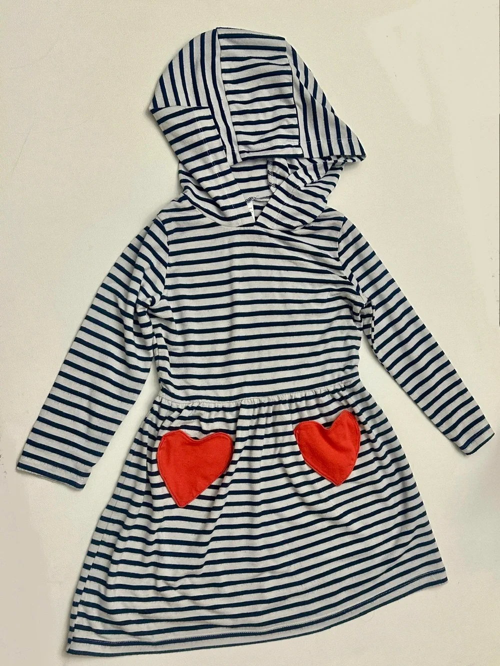 Carter's girl’s striped hooded jersey dress.  Size 3T.